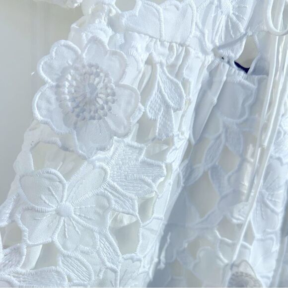 Alania White 3D floral Lace Dress size S - Picture 5 of 6